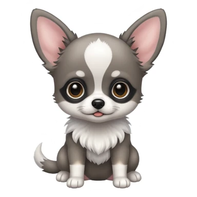 Grey - black -white baby Chihu dog sticker