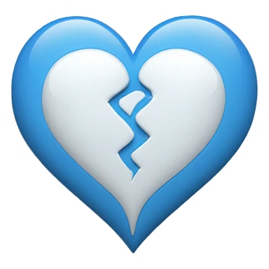  Blue heart and white heart mixed with blunt effect at the point of combining  the mixing should not be seen sticker