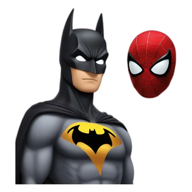 super hear with head of batman and body of spider man  sticker