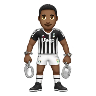 guy with juventus shirt whith handcuffs sticker