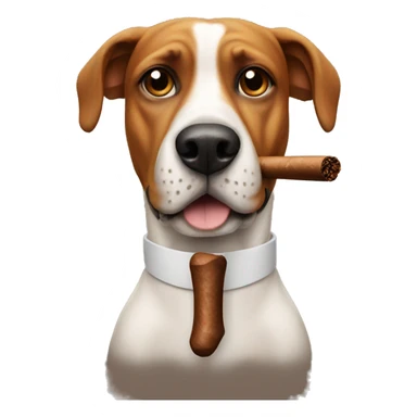 Dog with cigar sticker
