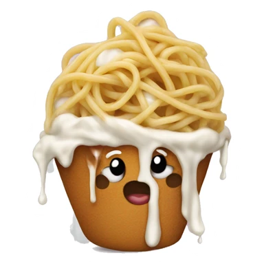 spaghetti with ice cream on top instead of meatballs sticker