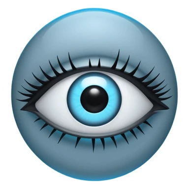 Minimal emoji, gothic futuristic eye, cold grey sclera, pupil replaced by a solid black number 8, occult cyber aesthetic, sharp clean lines, flat emoji design, centered, transparent background sticker