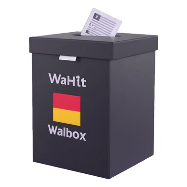 German Wahlbox with ballot paper sticker