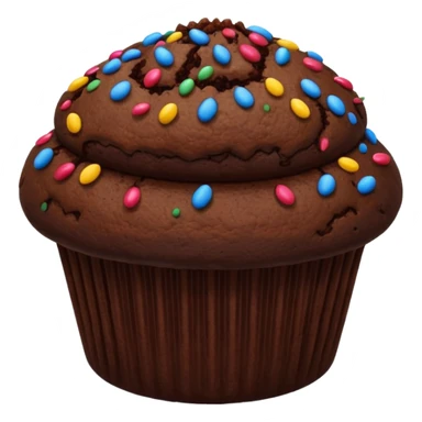 dark brown chocolate muffin chocolate sprinkles on top sticker