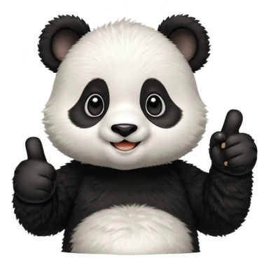 Little panda cub giving thumbs up sticker