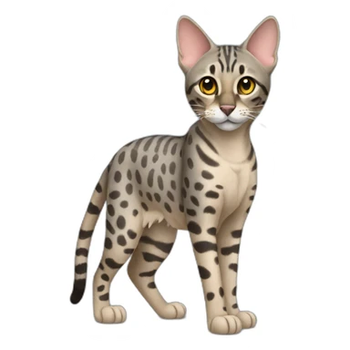 Savannah Cat Full Body grey sticker