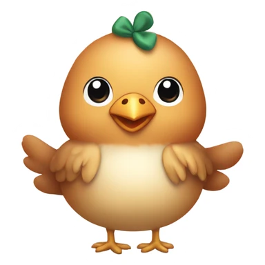 Cute girl chicken with bow and cute feet  sticker