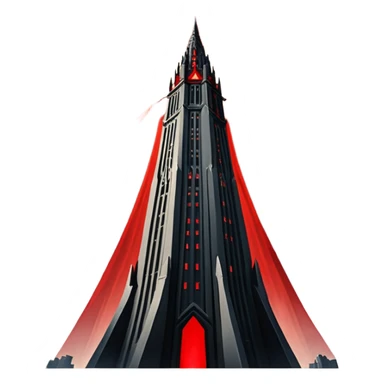 Barad Dúr from Lord of the Rings, Dark, giant Tower, with red beams shooting from the top into the sky sticker