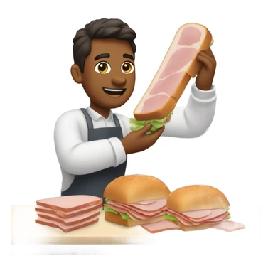 guy serving ham sandwich  sticker
