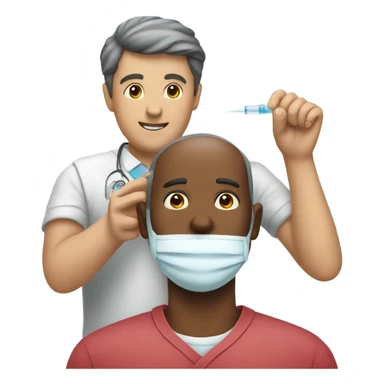 Man injecting vaccine  sticker