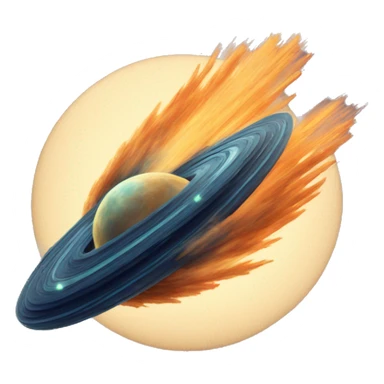 Vintage Planet comet streak motion blur sticker