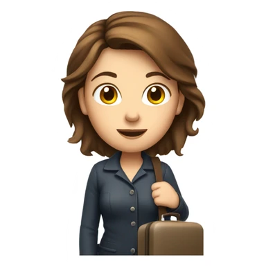 Lady with brown hair at Airport toilet with luggage sticker