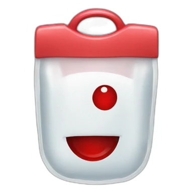 blood in a soft medical bag sticker