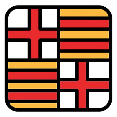 Barcelona flag as a colored icon with clean lines, no text sticker
