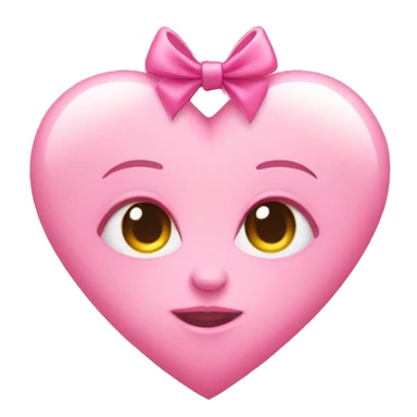 Baby pink colored heart with pink bows on it sticker