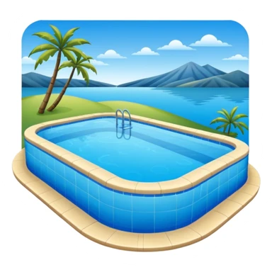  piscina con paisaje  sticker