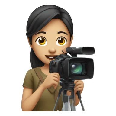 aisan girl filming video sticker