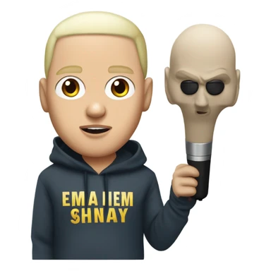 Eminem slim shady blonde buzz cut hoodie mic sticker