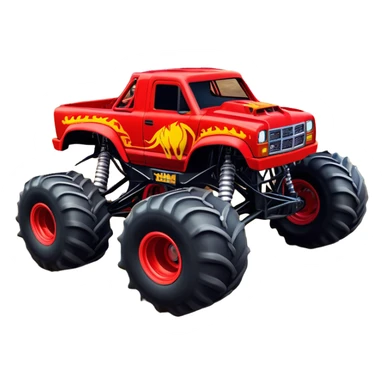 El Toro Loco - Monster Jam (Model Year: 2022) (Iconic colour: Red with horns) - An eye-catching monster truck with a wild, rebellious design in bold red. Include stylized, large horn graphics and aggressive facial elements that evoke a bull-like, ferocious appearance, exuding daring and unstoppable force. sticker