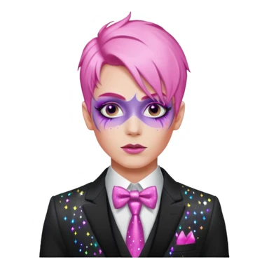 pink hair drag king fabulous makeup with glitter sticker