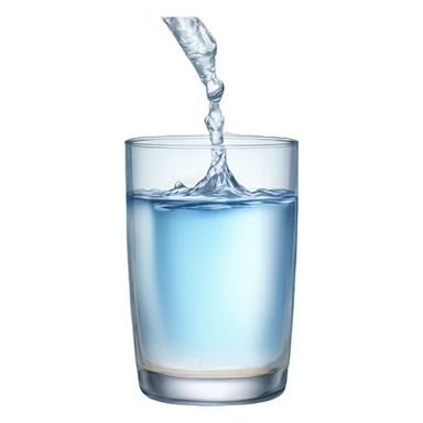 Cup of water poured into a beautiful clear glass  sticker