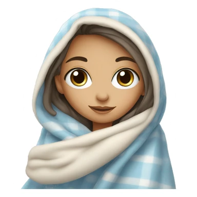 blue eyed cozy girl in a blanket sticker