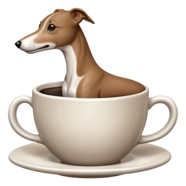 Greyhound in a coffee cup sticker