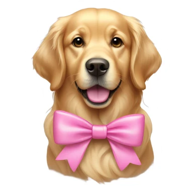 Golden retriever with pink bow sticker