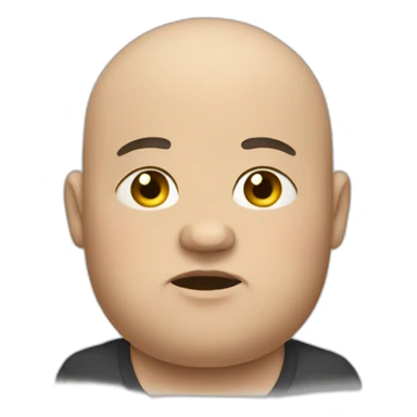 bald, chubby, moody sticker