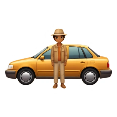 A parked car rests on the side of a long with a person outside , empty road stretching toward a golden sunset. The sky glows with warm colors, and the landscape ahead feels open, peaceful, and full of promise. love  sticker