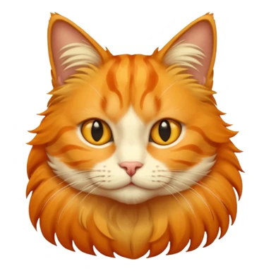 orange and yellow cat with long hair sticker