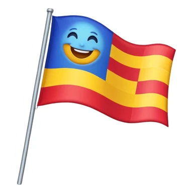 une emoticone avec un drapeau pour dire c'est gagné sticker