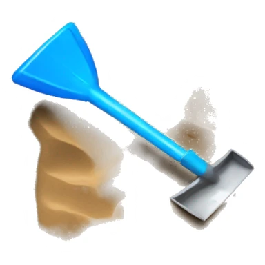 sandbox with plastic toy shovel sticker