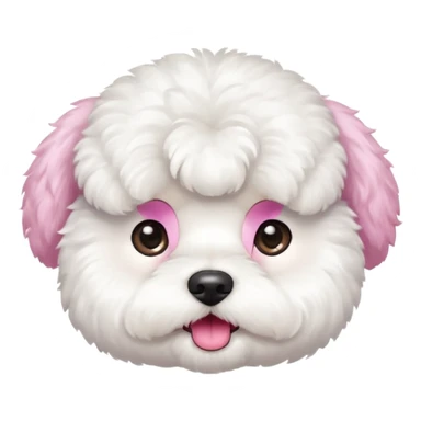 white bichon frise face with round head like popcorn hair sticker