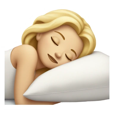 blonde girl sleeping on white pillow sticker