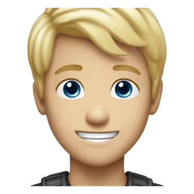 smiling boy with blonde hair blue eyes sticker