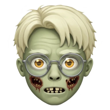 Boy zombie with semi freeform locks and glasses  sticker