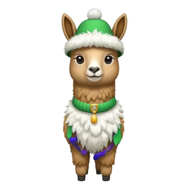 LLama and hat green sticker