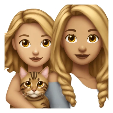 extremely light skin girl with light brown hair and bengal cat sticker