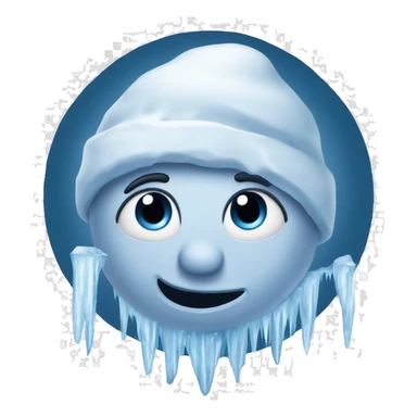 Frozen icicle moon with face  sticker