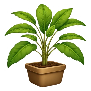 plantas abundantes tipo helecho en macetas rectangulares color café sticker