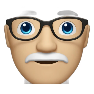 bald spanish white man with blue eyes and a beard around 50yo with glasses on the forehead sticker