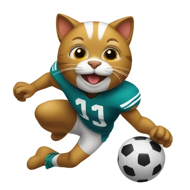 Cat play football sticker