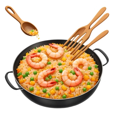 A shrimp making fried rice  sticker