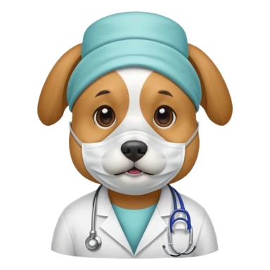 doctor dog Wearing Medical Mask sticker