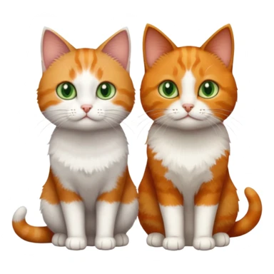 3 different coloured tiny short haired cats, including a dark grey and white cat with green eyes,and  a ginger and white with orange eyes and a brown tabby and white with hazel eyes sticker