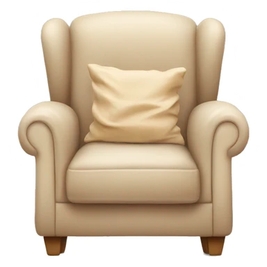 Simple Beige Armchair with blanket and open book on it sticker