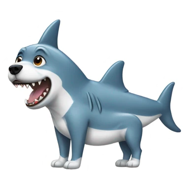 dog wearing shark onesie  sticker