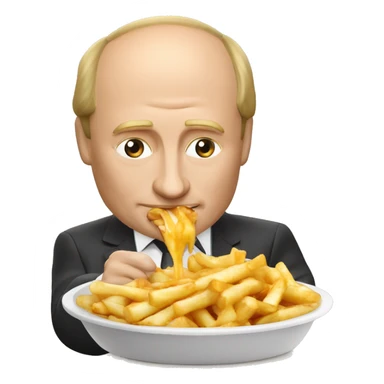 Vladimir poutine qui mange une poutine sticker